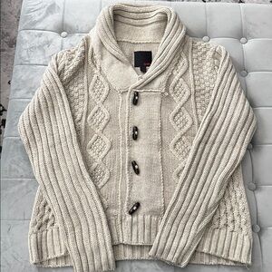 5/48 Cream Cable Knit Cardigan Sweater